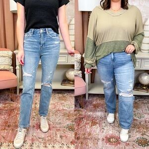 NWT Mica Los Angeles Straight Leg High Rise Denim Jeans Plus Size Stretch 16W